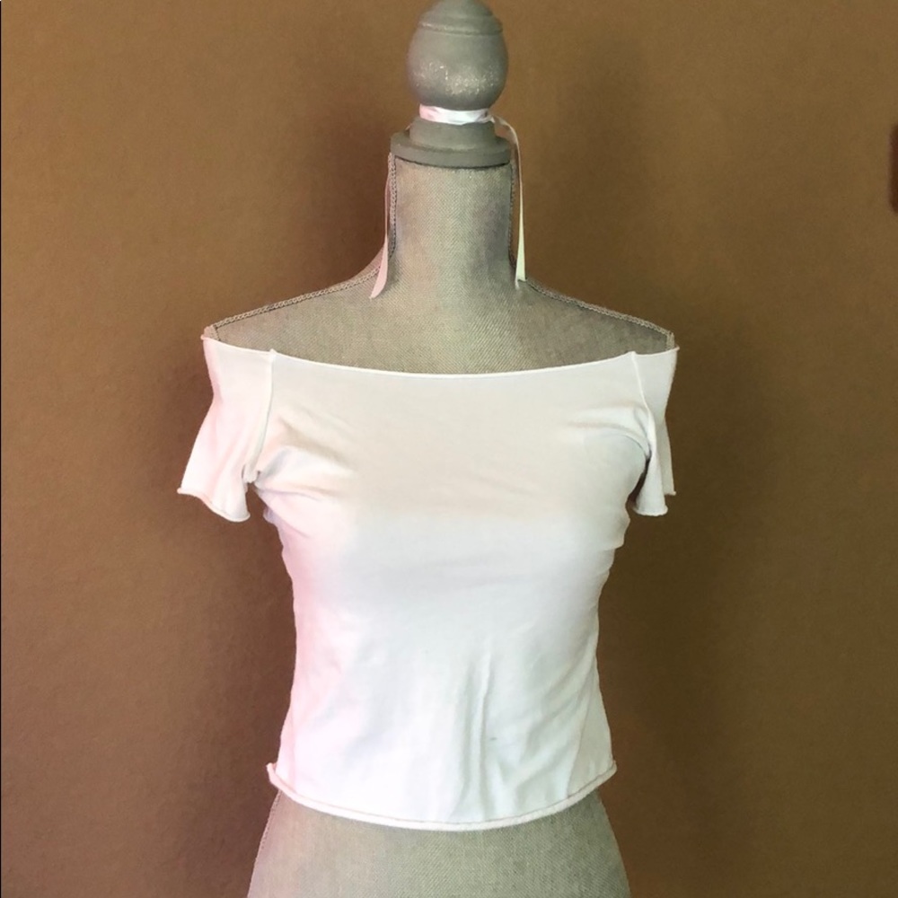 White ribbed brandy Melville crop top